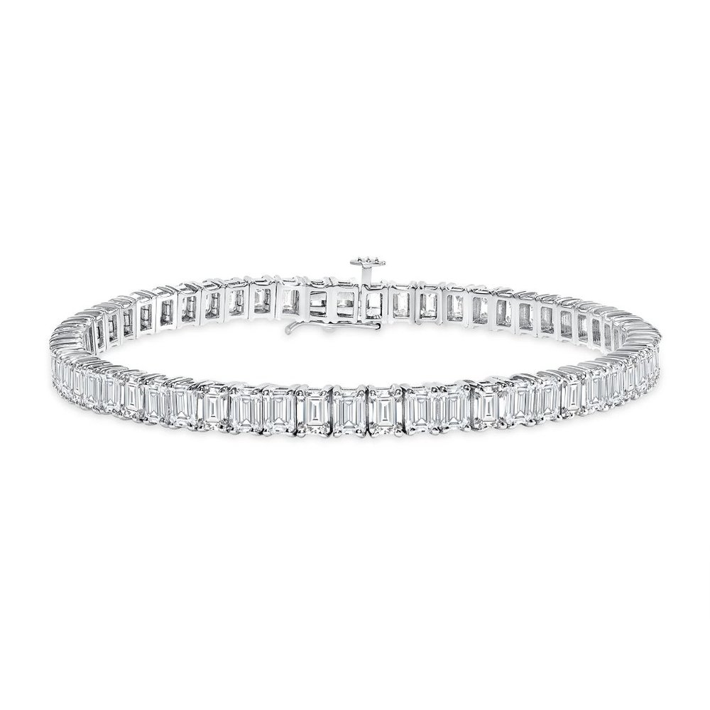 Emerald Cut Diamond Tennis Bracelet in 18K Gold